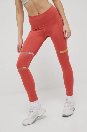 Reebok leggins de antrenament HB1066 femei, culoarea portocaliu, cu imprimeu