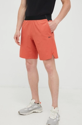 Reebok pantaloni scurti de antrenament Epic barbati, culoarea portocaliu