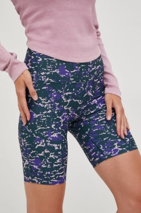 Reebok pantaloni scurti de antrenament Modern Safari femei, culoarea verde, modelator, high waist