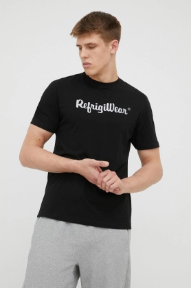 RefrigiWear tricou din bumbac culoarea negru, cu imprimeu