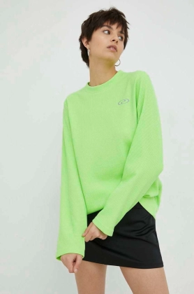 Resume bluza femei, culoarea verde, neted