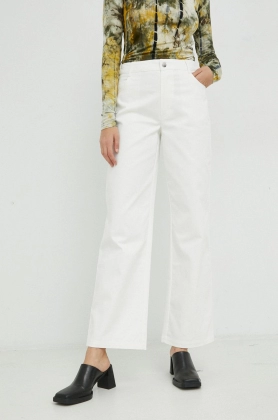 Resume jeansi femei, culoarea alb, high waist