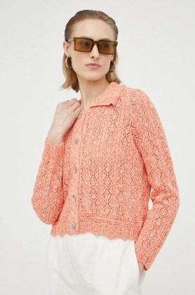 Resume pulover de bumbac culoarea portocaliu, light