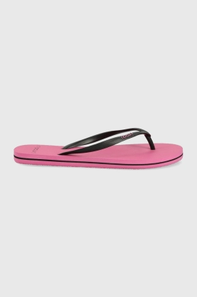 Rip Curl slapi femei, culoarea roz, cu toc plat