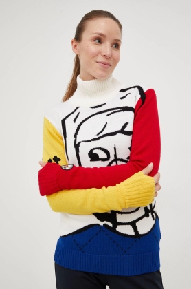 Rossignol pulover de lana X Jcc femei, culoarea alb, light, cu turtleneck