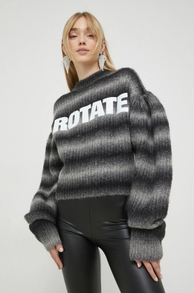 Rotate pulover de lana femei, culoarea gri, calduros