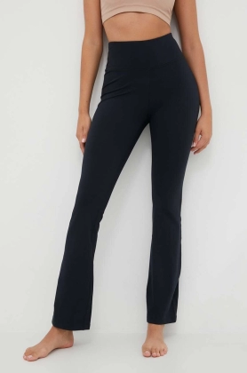 Roxy pantaloni femei, culoarea negru, neted