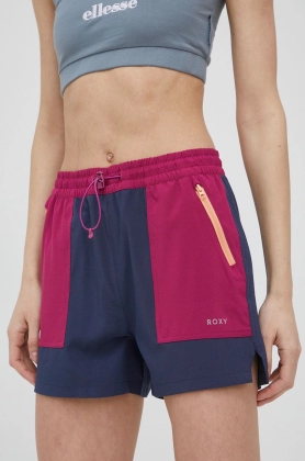 Roxy pantaloni scurti outdoor One For The Road femei, culoarea albastru marin, modelator, medium waist