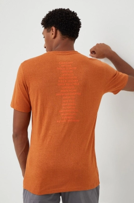 Salewa tricou sport Pure Dolomites culoarea portocaliu, cu imprimeu