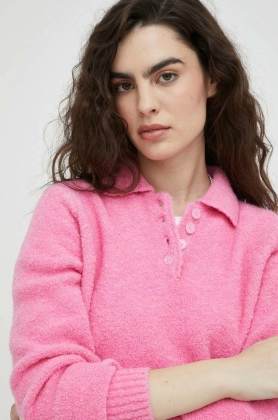 Samsoe Samsoe pulover de lana femei, culoarea roz,