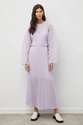 Samsoe Samsoe rochie culoarea violet, maxi, evazati
