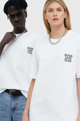 Samsoe Samsoe tricou din bumbac culoarea alb, cu imprimeu