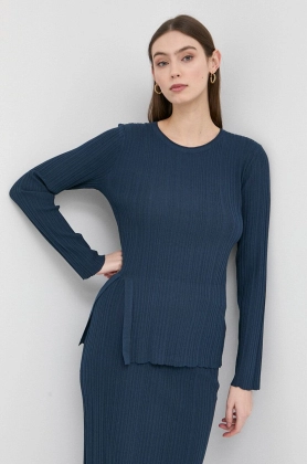 Silvian Heach pulover femei, culoarea albastru marin, light