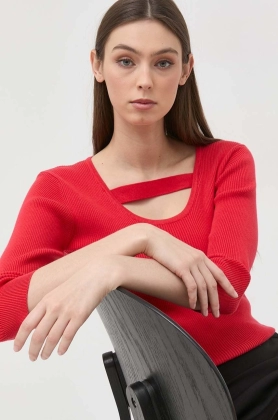Silvian Heach pulover femei, culoarea rosu, light