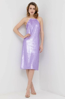 Silvian Heach rochie culoarea violet, midi, drept
