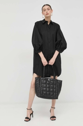 Silvian Heach rochie din bumbac culoarea negru, mini, oversize