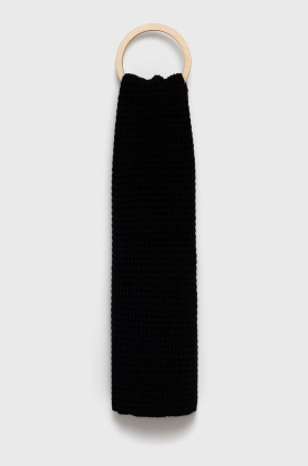 Sisley Esarfa din amestec de lana culoarea negru, material neted