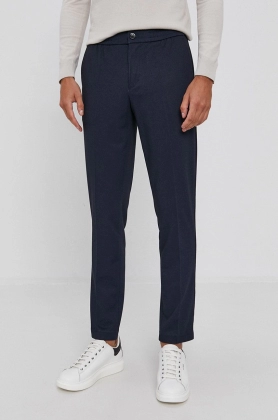 Sisley Pantaloni barbati, culoarea albastru marin, model drept