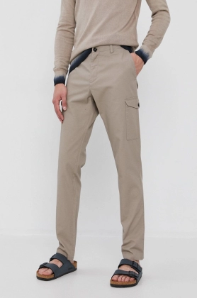 Sisley Pantaloni barbati, culoarea bej, model drept