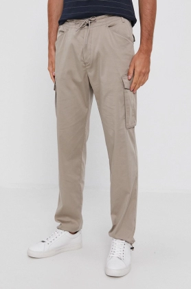 Sisley Pantaloni barbati, culoarea gri, model drept