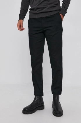 Sisley Pantaloni barbati, culoarea negru, jogger
