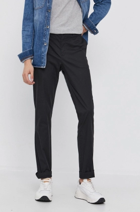 Sisley Pantaloni barbati, culoarea negru, model drept
