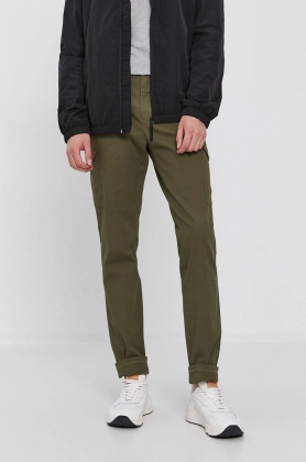 Sisley Pantaloni barbati, culoarea verde, model drept