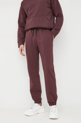 Sisley pantaloni de trening barbati, culoarea violet, neted