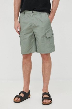 Sisley pantaloni scurti din bumbac barbati, culoarea verde
