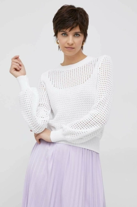 Sisley pulover de bumbac culoarea alb, light