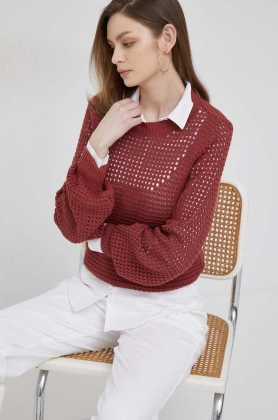Sisley pulover de bumbac culoarea rosu, light