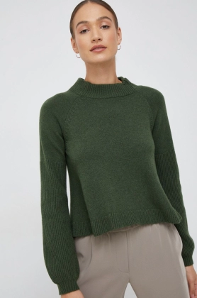 Sisley pulover din amestec de casmir femei, culoarea verde,