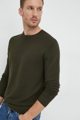 Sisley pulover din amestec de lana barbati, culoarea verde, light