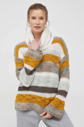 Sisley pulover din amestec de lana femei, cu guler