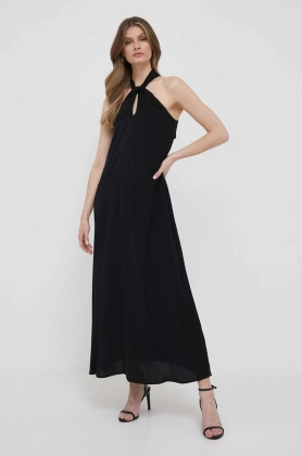 Sisley rochie culoarea negru, maxi, oversize