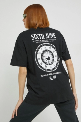Sixth June tricou din bumbac culoarea negru