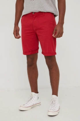 Solid pantaloni scurti barbati, culoarea rosu