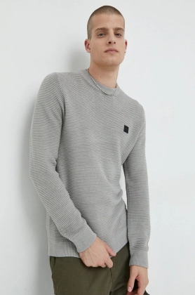 Solid pulover barbati, culoarea gri, light