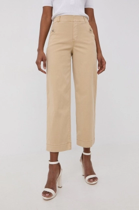 Spanx pantaloni femei, culoarea bej, drept, high waist