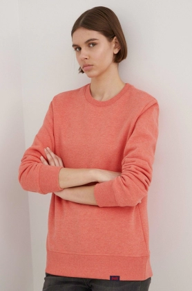 Superdry bluza femei, culoarea portocaliu, neted
