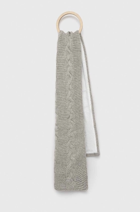 Superdry esarfa din amestec de lana culoarea gri, neted