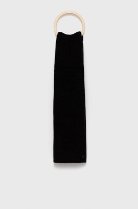 Superdry Esarfa din amestec de lana culoarea negru, material neted