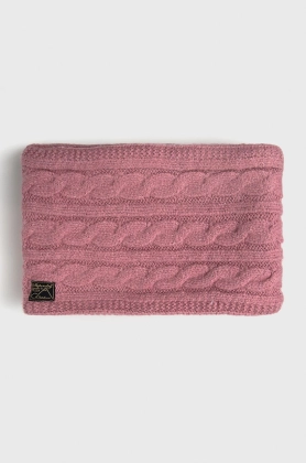 Superdry Fular din amestec de lana culoarea roz, material neted