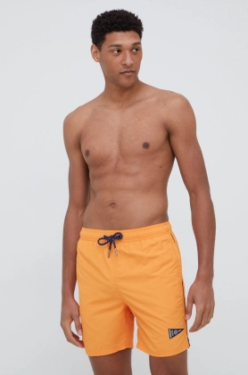 Superdry pantaloni scurti de baie culoarea portocaliu