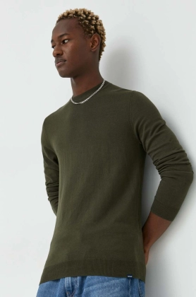 Superdry pulover din amestec de casmir barbati, culoarea verde, light