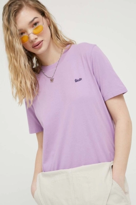 Superdry tricou din bumbac culoarea violet
