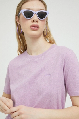 Superdry tricou din bumbac culoarea violet