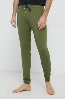 Ted Baker Pantaloni de pijama barbati, culoarea verde, material neted