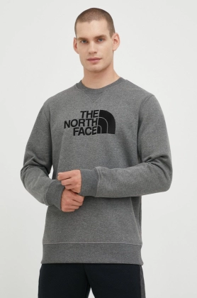 The North Face bluza barbati, culoarea gri, cu imprimeu