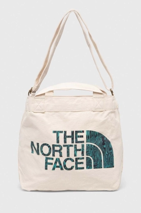 The North Face geanta de bumbac culoarea bej